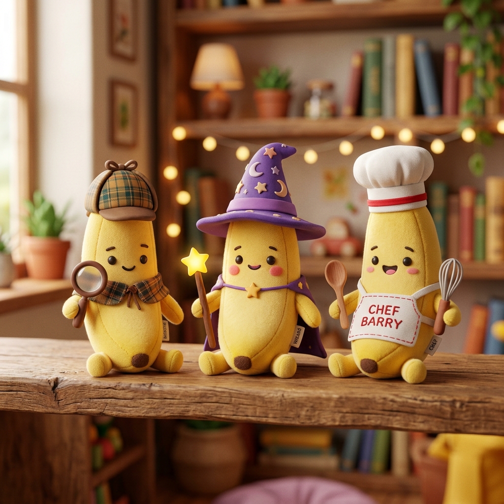 Стильная 3D-фигурка банана-космонавта, созданная Nano Banana 2 Lite