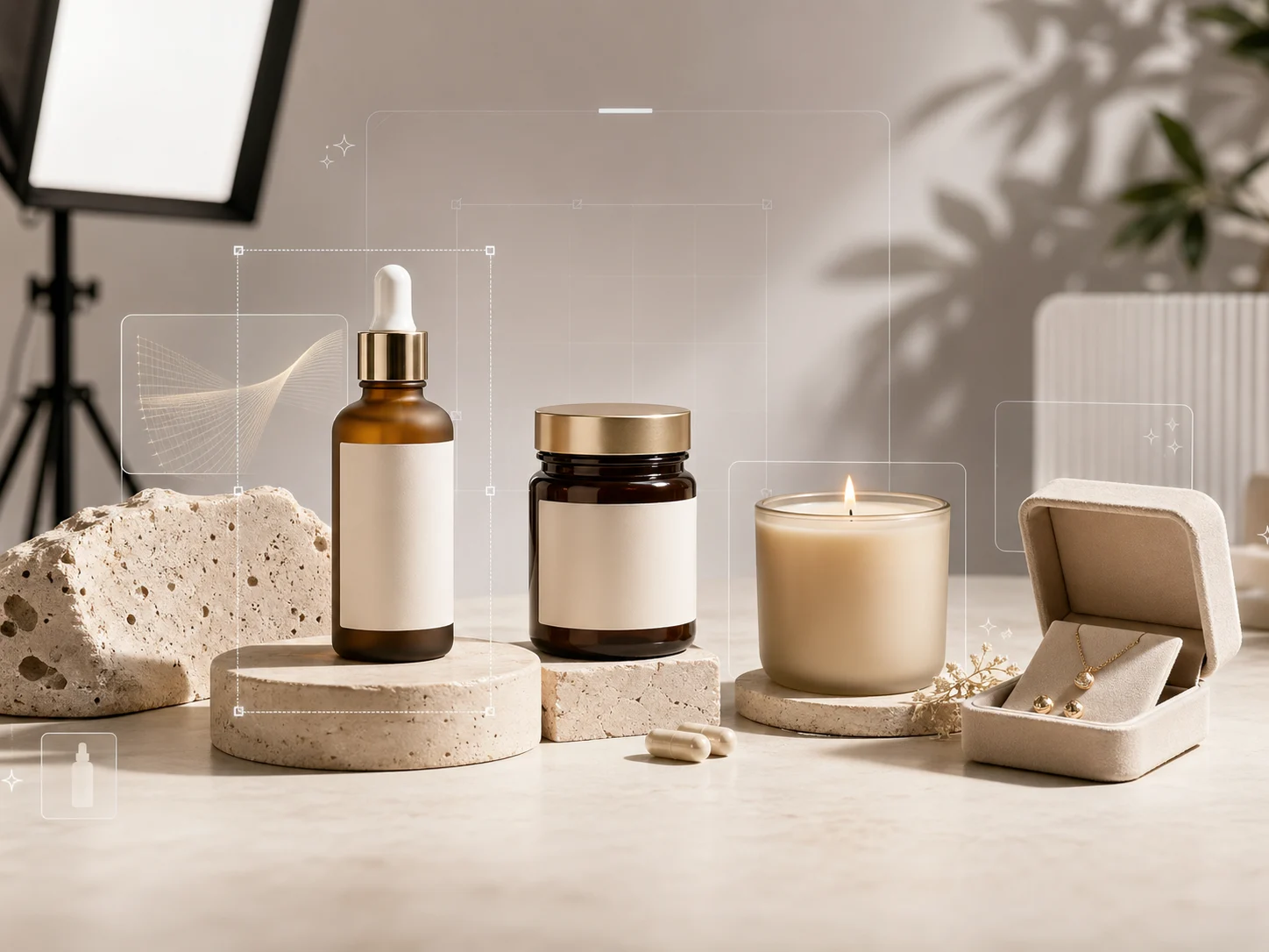 AI product photos prepared for product pages, ad creatives, and marketplace listing galleries